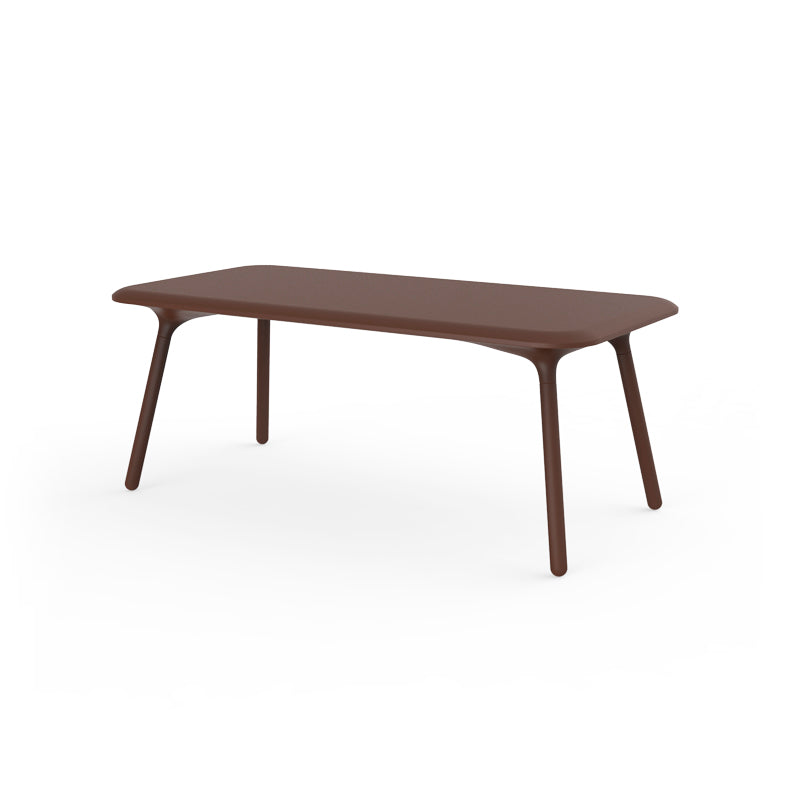 Mesa PAL 180x90x72 Pie Inox para exterior | VONDOM. Mesa de diseño moderno para jardín o terraza. Dimensiones: 180x90x72 Diseñado por Karim Rashid. Fabricado en rotomoldeo de resina de polietileno de alta resistencia reforzada con fibra de vidrio y tratamiento UV.