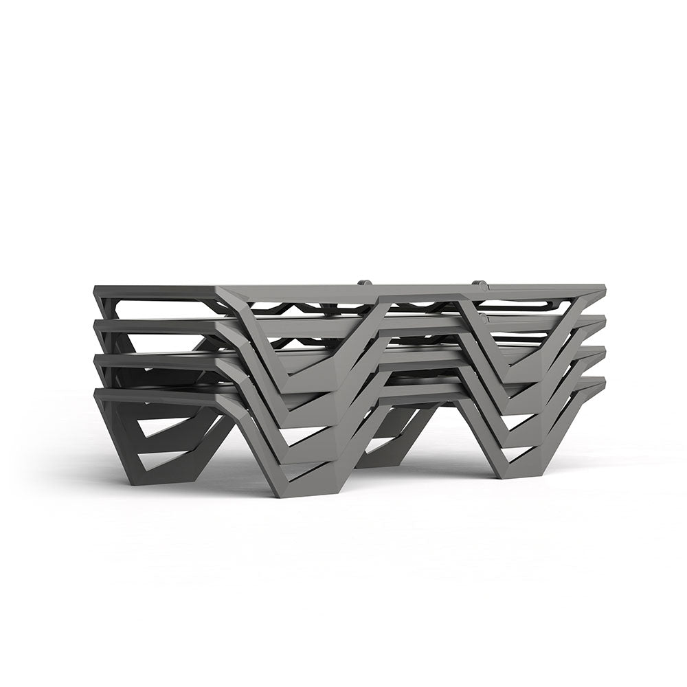 VOXEL Tumbona (2 Pack) Apilable con Respaldo Reclinable para exterior | VONDOM. Tumbona de diseño moderno para jardín o terraza. Dimensiones: 200x75x35 Diseñado por Karim Rashid. Fabricado por inyección de resina de alta resistencia reforzada con fibra de vidrio y tratamiento UV.