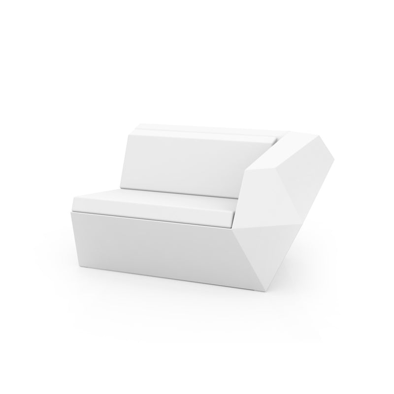 FAZ Sofa Módulo Izquierda para exterior | VONDOM. Sofa Modular de diseño moderno para jardín o terraza. Dimensiones: 121x100x70 Diseñado por Ramón Esteve. Fabricado en rotomoldeo de resina de polietileno de alta resistencia reforzada con fibra de vidrio y tratamiento UV.