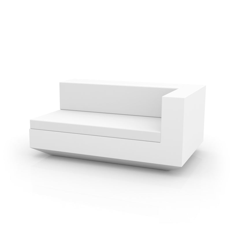 VELA Sofa Módulo Izquierda XL para exterior | VONDOM. Sofa Modular de diseño moderno para jardín o terraza. Dimensiones: 100x160x72 Diseñado por Ramón Esteve. Fabricado en rotomoldeo de resina de polietileno de alta resistencia reforzada con fibra de vidrio y tratamiento UV.