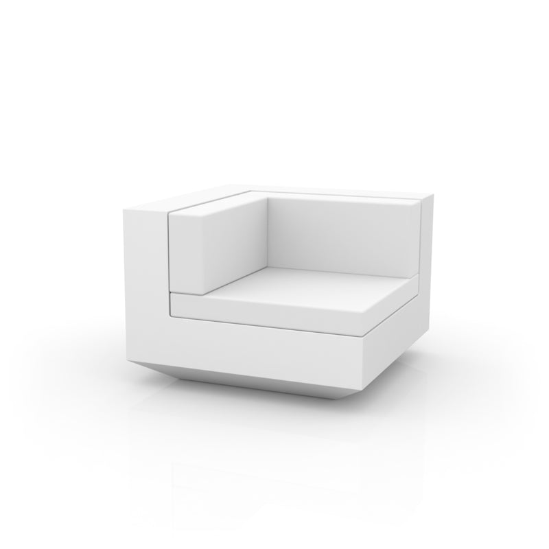 VELA Sofa Módulo Esquina para exterior | VONDOM. Sofa Modular de diseño moderno para jardín o terraza. Dimensiones: 100x100x72 Diseñado por Ramón Esteve. Fabricado en rotomoldeo de resina de polietileno de alta resistencia reforzada con fibra de vidrio y tratamiento UV.