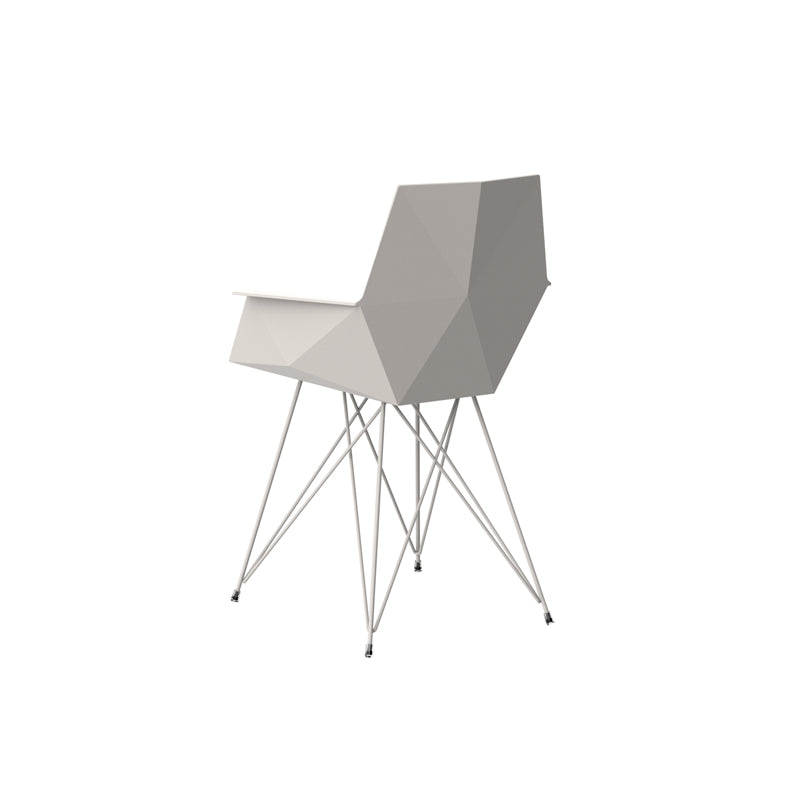 FAZ Silla con Brazos Patas Metal (4 Pack) para exterior | VONDOM. Silla de diseño moderno para jardín o terraza. Dimensiones: 57x50x80 Diseñado por Ramón Esteve. Fabricado por inyección de resina de alta resistencia reforzada con fibra de vidrio y tratamiento UV.