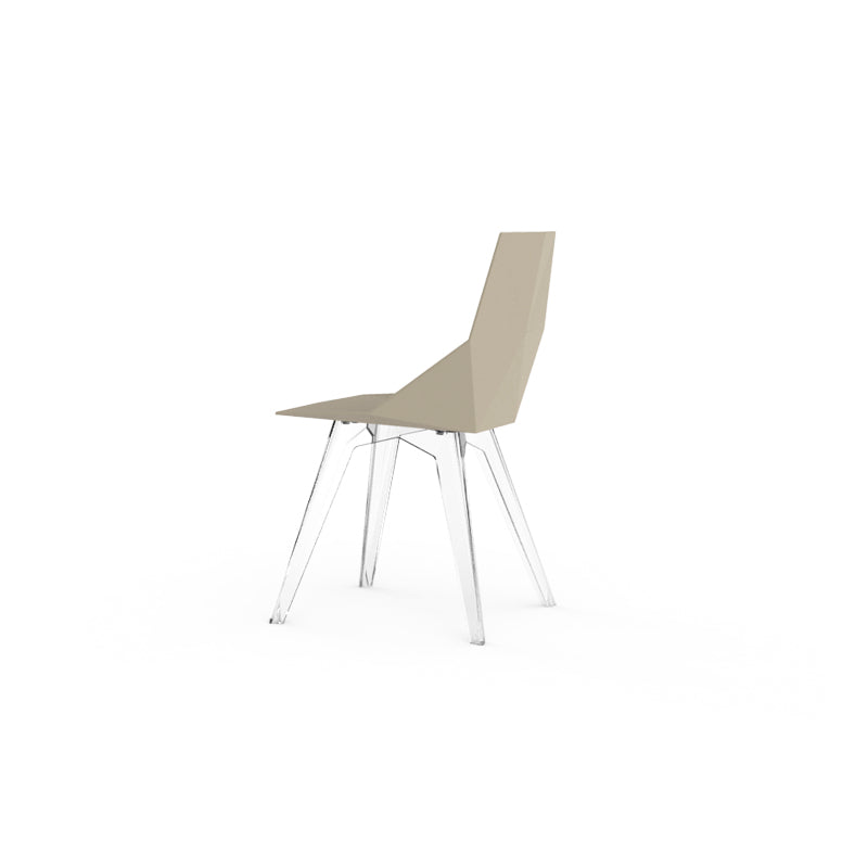 FAZ Silla Patas Transparentes (4 Pack) Sin Brazos para exterior | VONDOM. Silla de diseño moderno para jardín o terraza. Dimensiones: 47x50x80 Diseñado por Ramón Esteve. Fabricado por inyección de resina de alta resistencia reforzada con fibra de vidrio y tratamiento UV.