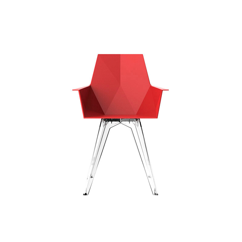 FAZ Silla con Brazos Patas Transparentes (4 Pack) para exterior | VONDOM. Silla de diseño moderno para jardín o terraza. Dimensiones: 57x50x80 Diseñado por Ramón Esteve. Fabricado por inyección de resina de alta resistencia reforzada con fibra de vidrio y tratamiento UV.