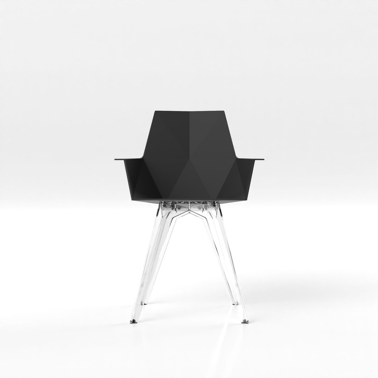 FAZ Silla con Brazos Patas Transparentes (4 Pack) para exterior | VONDOM. Silla de diseño moderno para jardín o terraza. Dimensiones: 57x50x80 Diseñado por Ramón Esteve. Fabricado por inyección de resina de alta resistencia reforzada con fibra de vidrio y tratamiento UV.