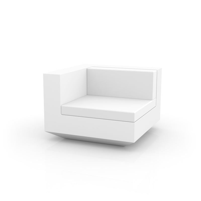 VELA Sofa Módulo Derecha para exterior | VONDOM. Sofa Modular de diseño moderno para jardín o terraza. Dimensiones: 100x100x72 Diseñado por Ramón Esteve. Fabricado en rotomoldeo de resina de polietileno de alta resistencia reforzada con fibra de vidrio y tratamiento UV.