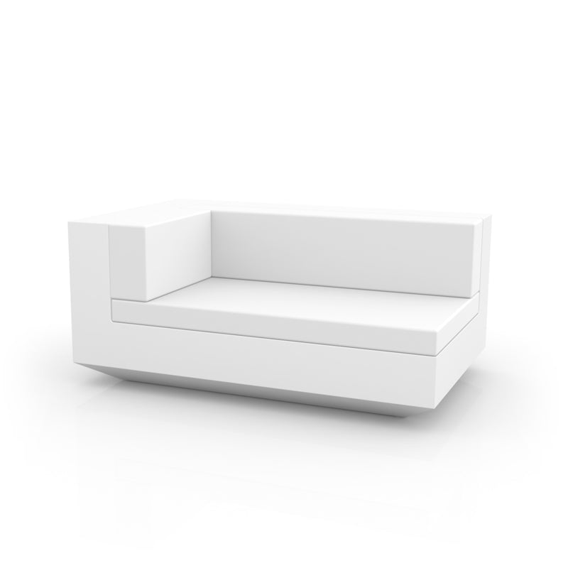 VELA Sofa Izquierda Chaiselongue XL para exterior | VONDOM. Sofa Modular de diseño moderno para jardín o terraza. Dimensiones: 100x160x72 Diseñado por Ramón Esteve. Fabricado en rotomoldeo de resina de polietileno de alta resistencia reforzada con fibra de vidrio y tratamiento UV.