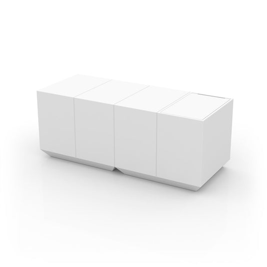 VELA Barra Catering + Cubitera para exterior | VONDOM. Barra de diseño moderno para jardín o terraza. Dimensiones: 200x80x80 Diseñado por Ramón Esteve. Fabricado en rotomoldeo de resina de polietileno de alta resistencia reforzada con fibra de vidrio y tratamiento UV.