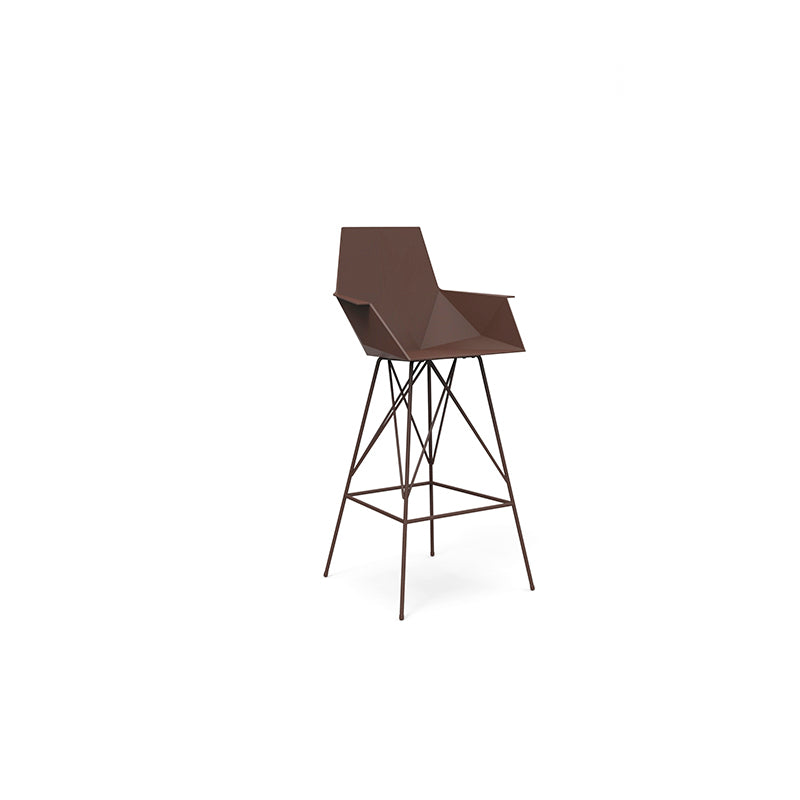 FAZ Taburete Brazos 76cm Alto para exterior | VONDOM. Taburete de diseño moderno para jardín o terraza. Dimensiones: 57x51x111 Diseñado por Ramón Esteve. Fabricado por inyección de resina de alta resistencia reforzada con fibra de vidrio y tratamiento UV.