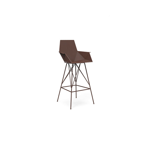 FAZ Taburete Brazos 76cm Alto para exterior | VONDOM. Taburete de diseño moderno para jardín o terraza. Dimensiones: 57x51x111 Diseñado por Ramón Esteve. Fabricado por inyección de resina de alta resistencia reforzada con fibra de vidrio y tratamiento UV.