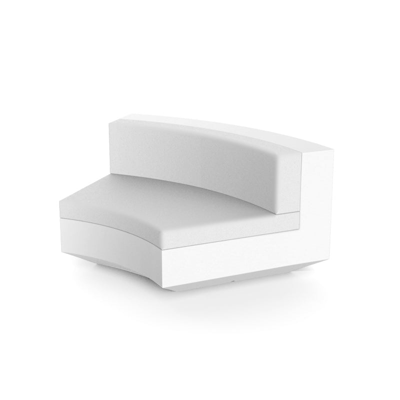 VELA Módulo Curva 75º para exterior | VONDOM. Sofa Modular de diseño moderno para jardín o terraza. Dimensiones: 157x108x72 Diseñado por Ramón Esteve . Fabricado en rotomoldeo de resina de polietileno de alta resistencia reforzada con fibra de vidrio y tratamiento UV.