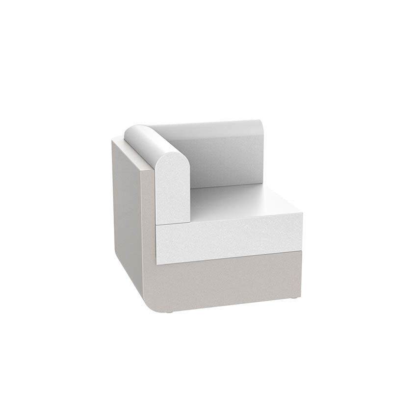ULM Módulo Corner para exterior | VONDOM. Sofa Modular de diseño moderno para jardín o terraza. Dimensiones: 82x82x72 Diseñado por Ramón Esteve. Fabricado en rotomoldeo de resina de polietileno de alta resistencia reforzada con fibra de vidrio y tratamiento UV.