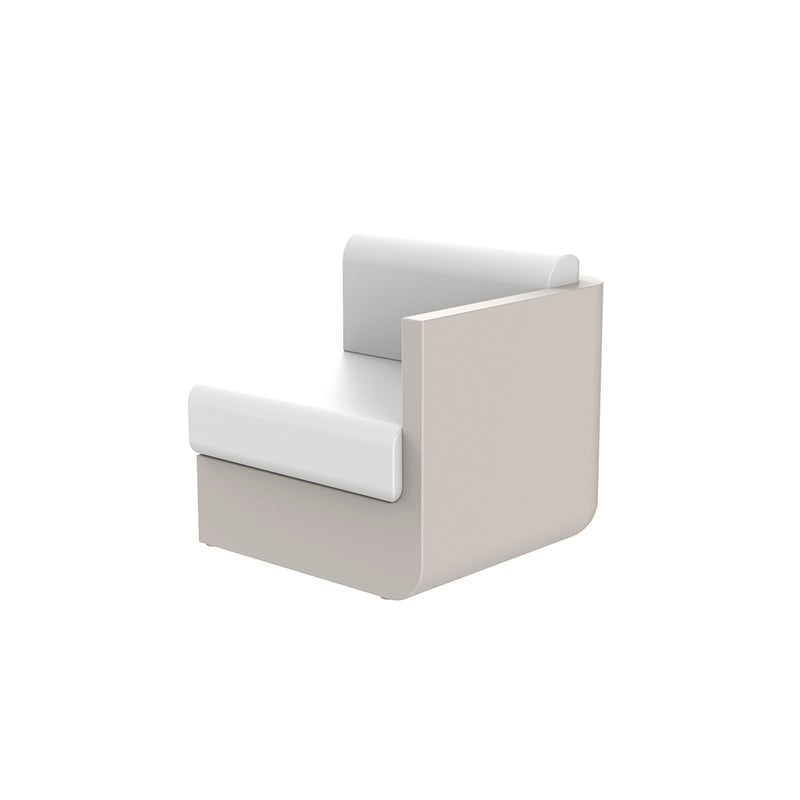 ULM Módulo Izquierda para exterior | VONDOM. Sofa Modular de diseño moderno para jardín o terraza. Dimensiones: 82x82x72 Diseñado por Ramón Esteve. Fabricado en rotomoldeo de resina de polietileno de alta resistencia reforzada con fibra de vidrio y tratamiento UV.