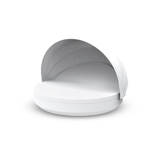 VELA Daybed Ø210 + Capota con Respaldo Reclinable para exterior | VONDOM. Daybed de diseño moderno para jardín o terraza. Dimensiones: 222x216x156 Diseñado por Ramón Esteve. Fabricado en rotomoldeo de resina de polietileno de alta resistencia reforzada con fibra de vidrio y tratamiento UV.