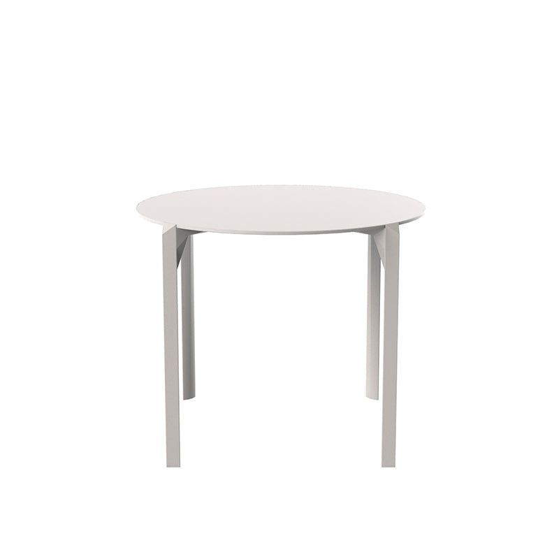 QUARTZ Mesa Ø90cm Apilable para exterior | VONDOM. Mesa de diseño moderno para jardín o terraza. Dimensiones: Ø90x73 Diseñado por Ramón Esteve. Fabricado por inyección de resina de alta resistencia reforzada con fibra de vidrio y tratamiento UV.