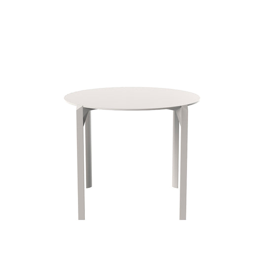 QUARTZ Mesa Ø90cm Apilable para exterior | VONDOM. Mesa de diseño moderno para jardín o terraza. Dimensiones: Ø90x73 Diseñado por Ramón Esteve. Fabricado por inyección de resina de alta resistencia reforzada con fibra de vidrio y tratamiento UV.