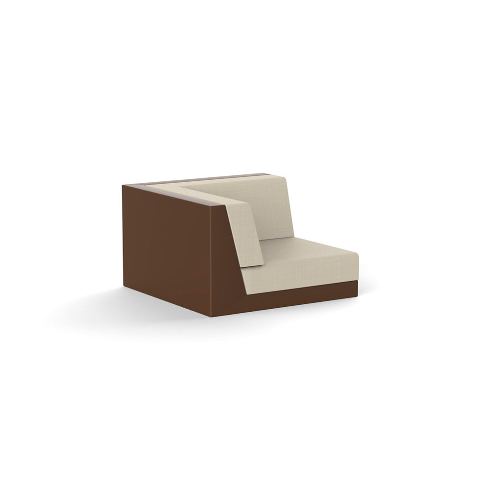 PIXEL Módulo Izquierda para exterior | VONDOM. Sofa Modular de diseño moderno para jardín o terraza. Dimensiones: 101x101x63 Diseñado por Ramón Esteve. Fabricado en rotomoldeo de resina de polietileno de alta resistencia reforzada con fibra de vidrio y tratamiento UV.