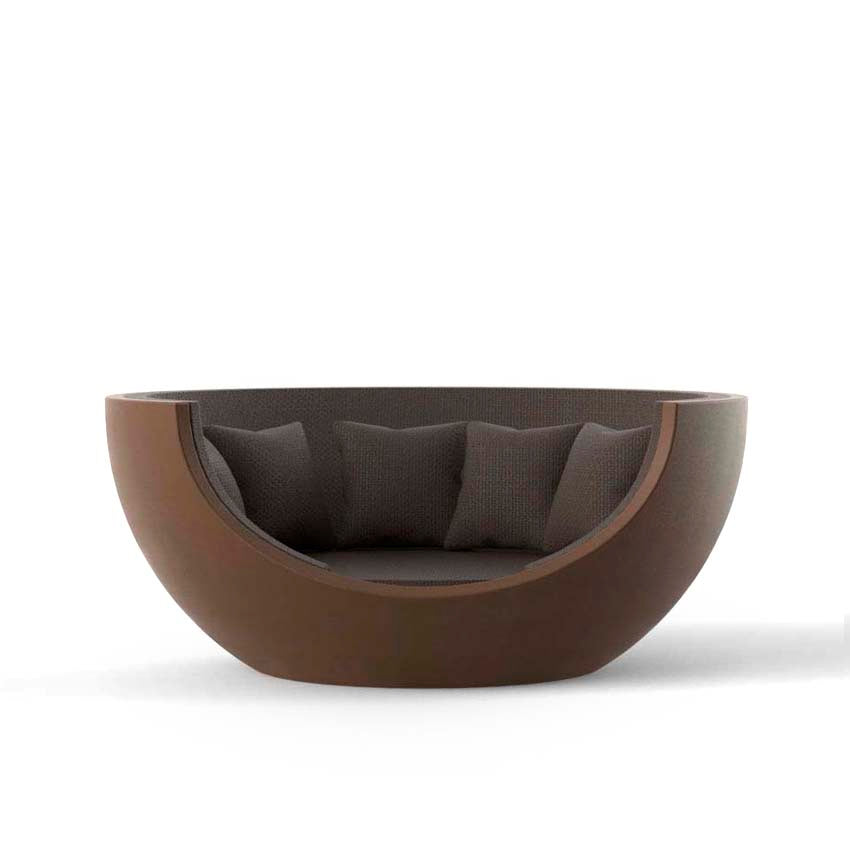 Daybed MOON para exterior | VONDOM. Daybed de diseño moderno para jardín o terraza. Dimensiones: 218x202x93 Diseñado por Ramón Esteve. Fabricado en rotomoldeo de resina de polietileno de alta resistencia reforzada con fibra de vidrio y tratamiento UV.