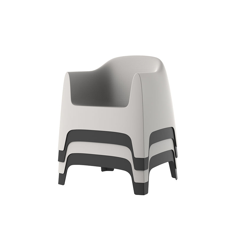 SOLID Sillon - Butaca 84x80x81 (4 Pack) Apilable para exterior | VONDOM. Sillon - Butaca de diseño moderno para jardín o terraza. Dimensiones: 84x80x81 Diseñado por Stefano Giovannoni. Fabricado por inyección de resina de alta resistencia reforzada con fibra de vidrio y tratamiento UV.