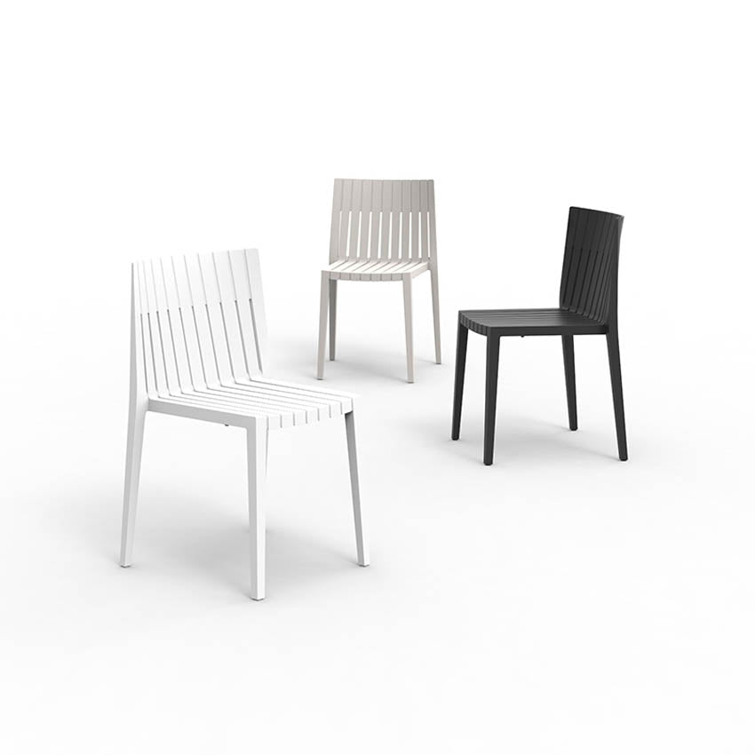 SPRITZ Silla 51x53x81 (4 Pack) Sin Brazos Apilable para exterior | VONDOM. Silla de diseño moderno para jardín o terraza. Dimensiones: 51x53x81 Diseñado por Archirivolto Design. Fabricado por inyección de resina de alta resistencia reforzada con fibra de vidrio y tratamiento UV.
