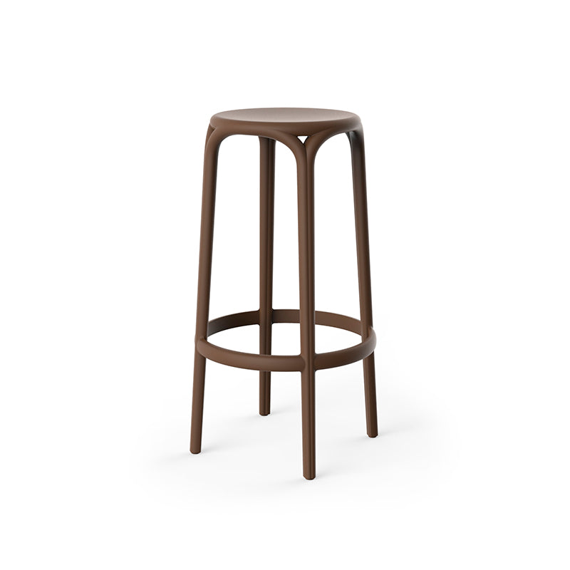 BROOKLYN Taburete Alto (4 Pack) Apilable para exterior | VONDOM. Taburete de diseño moderno para jardín o terraza. Dimensiones: 45x45x76 Diseñado por Eugeni Quitllet. Fabricado por inyección de resina de alta resistencia reforzada con fibra de vidrio y tratamiento UV.