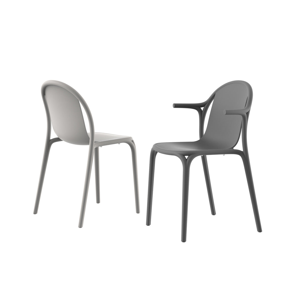 BROOKLYN Silla (4 Pack) Sin Brazos Apilable para exterior | VONDOM. Silla de diseño moderno para jardín o terraza. Dimensiones: 48x52x83 Diseñado por Eugeni Quitllet. Fabricado por inyección de resina de alta resistencia reforzada con fibra de vidrio y tratamiento UV.