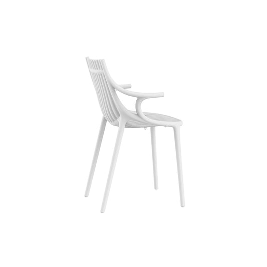 IBIZA Silla con Brazos (4 Pack) Apilable para exterior | VONDOM. Silla de diseño moderno para jardín o terraza. Dimensiones: 57x51x81 Diseñado por Eugeni Quitllet. Fabricado por inyección de resina de alta resistencia reforzada con fibra de vidrio y tratamiento UV.