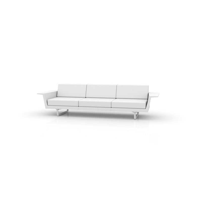 DELTA Sofa 3 PLAZAS para exterior | VONDOM. Sofa Modular de diseño moderno para jardín o terraza. Dimensiones: 280x88x72 Diseñado por Jorge Pensi. Fabricado en rotomoldeo de resina de polietileno de alta resistencia reforzada con fibra de vidrio y tratamiento UV.