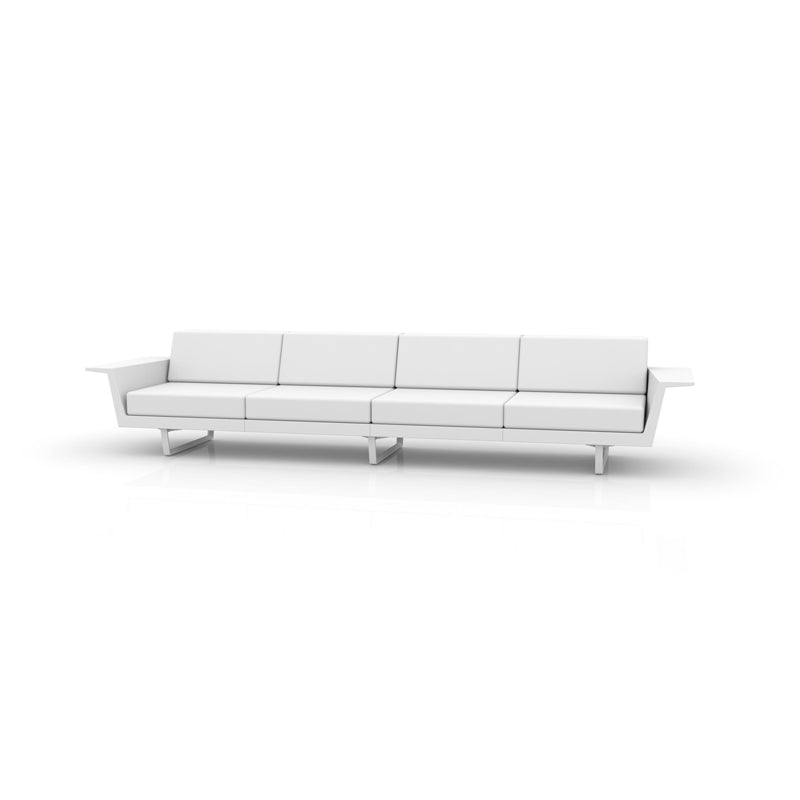 DELTA Sofa 4 PLAZAS para exterior | VONDOM. Sofa Modular de diseño moderno para jardín o terraza. Dimensiones: 356x88x72 Diseñado por Jorge Pensi. Fabricado en rotomoldeo de resina de polietileno de alta resistencia reforzada con fibra de vidrio y tratamiento UV.