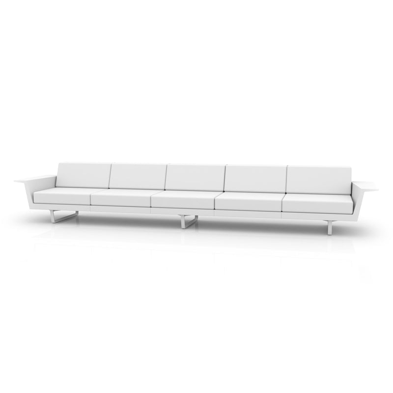 DELTA Sofa 5 PLAZAS para exterior | VONDOM. Sofa Modular de diseño moderno para jardín o terraza. Dimensiones: 432x88x72 Diseñado por Jorge Pensi. Fabricado en rotomoldeo de resina de polietileno de alta resistencia reforzada con fibra de vidrio y tratamiento UV.