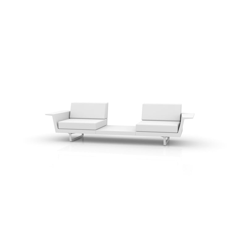 DELTA Sofa 2 PLAZASMesa para exterior | VONDOM. Sofa Modular de diseño moderno para jardín o terraza. Dimensiones: 280x88x72 Diseñado por Jorge Pensi. Fabricado en rotomoldeo de resina de polietileno de alta resistencia reforzada con fibra de vidrio y tratamiento UV.