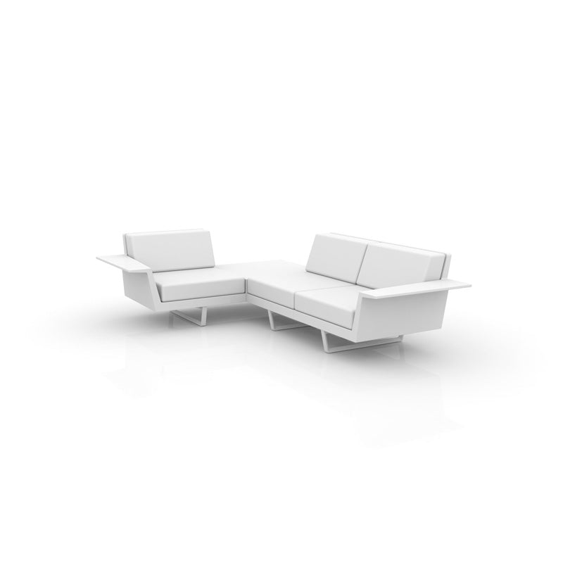 DELTA Sofa Derecha 21Corner para exterior | VONDOM. Sofa Modular de diseño moderno para jardín o terraza. Dimensiones: 266x190x72 Diseñado por Jorge Pensi. Fabricado en rotomoldeo de resina de polietileno de alta resistencia reforzada con fibra de vidrio y tratamiento UV.
