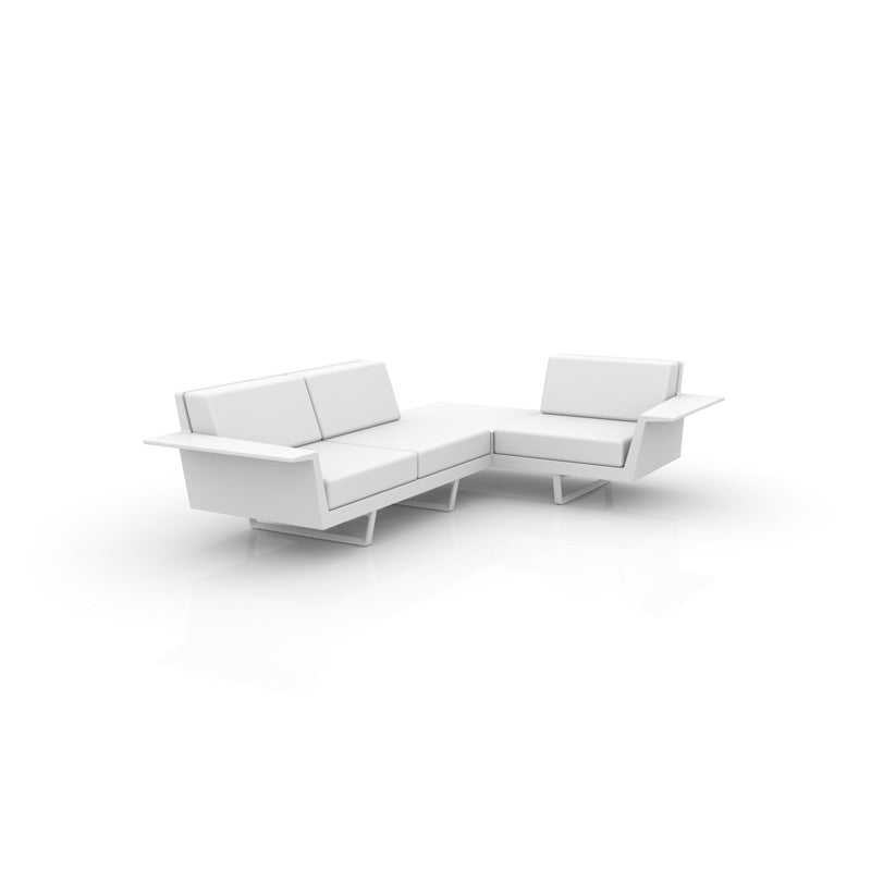 DELTA Sofa Izquierda 21Corner para exterior | VONDOM. Sofa Modular de diseño moderno para jardín o terraza. Dimensiones: 266x190x72 Diseñado por Jorge Pensi. Fabricado en rotomoldeo de resina de polietileno de alta resistencia reforzada con fibra de vidrio y tratamiento UV.
