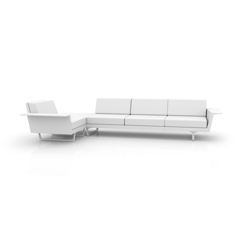 DELTA Sofa Derecha 31Corner para exterior | VONDOM. Sofa Modular de diseño moderno para jardín o terraza. Dimensiones: 342x190x72 Diseñado por Jorge Pensi. Fabricado en rotomoldeo de resina de polietileno de alta resistencia reforzada con fibra de vidrio y tratamiento UV.