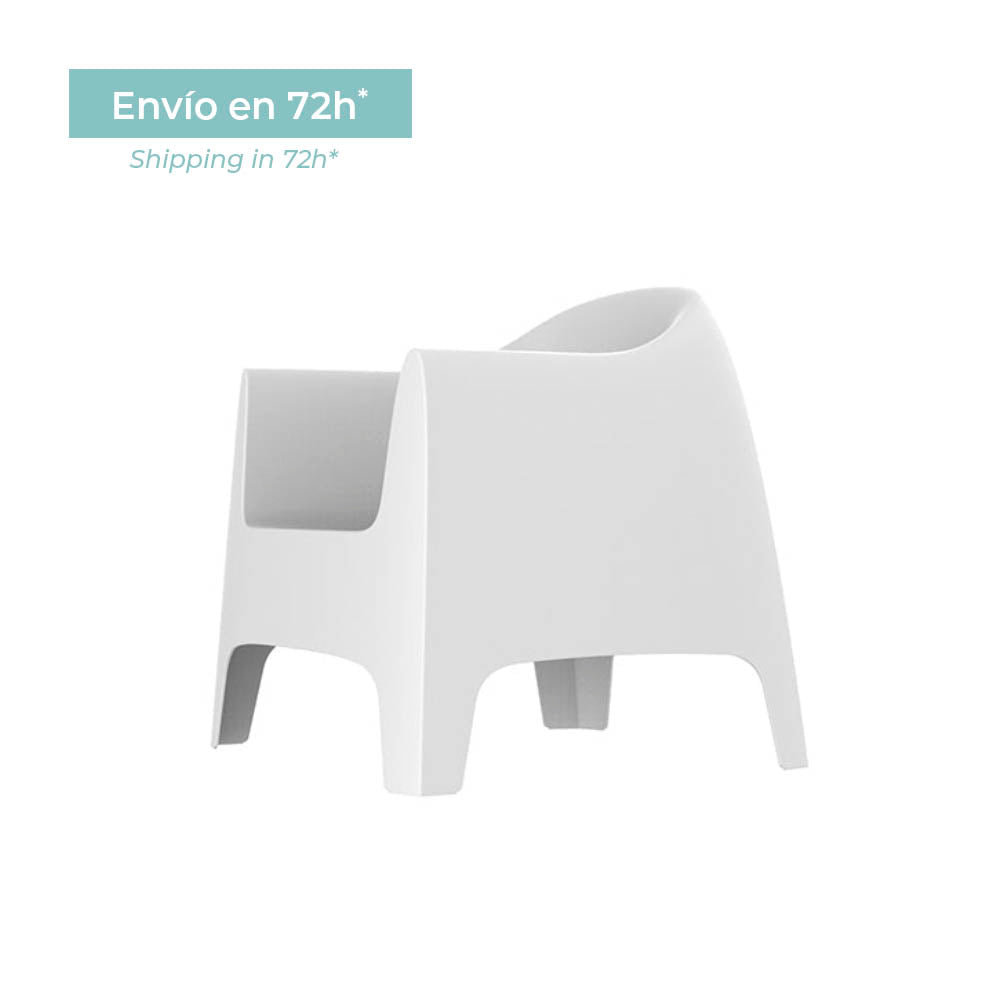 SOLID Lounge Chair 84x80x81 Matte white (1 unit) No padded