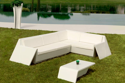 REST Sofa Módulo Izquierda 116x105x75 para exterior | VONDOM. Sofa Modular de diseño moderno para jardín o terraza. Dimensiones: 116x105x74 Diseñado por ACero. Fabricado en rotomoldeo de resina de polietileno de alta resistencia reforzada con fibra de vidrio y tratamiento UV.