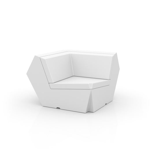 FAZ Sofa Módulo Esquina 90º para exterior | VONDOM. Sofa Modular de diseño moderno para jardín o terraza. Dimensiones: 100x100x70 Diseñado por Ramón Esteve. Fabricado en rotomoldeo de resina de polietileno de alta resistencia reforzada con fibra de vidrio y tratamiento UV.