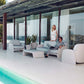 PEZZETINA Sofa para exterior | VONDOM. Sofa de diseño moderno para jardín o terraza. Dimensiones: 200x87x81 Diseñado por Archirivolto Design. Fabricado en rotomoldeo de resina de polietileno de alta resistencia reforzada con fibra de vidrio y tratamiento UV.