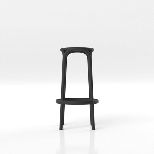 BROOKLYN Taburete Alto (4 Pack) Apilable para exterior | VONDOM. Taburete de diseño moderno para jardín o terraza. Dimensiones: 45x45x76 Diseñado por Eugeni Quitllet. Fabricado por inyección de resina de alta resistencia reforzada con fibra de vidrio y tratamiento UV.
