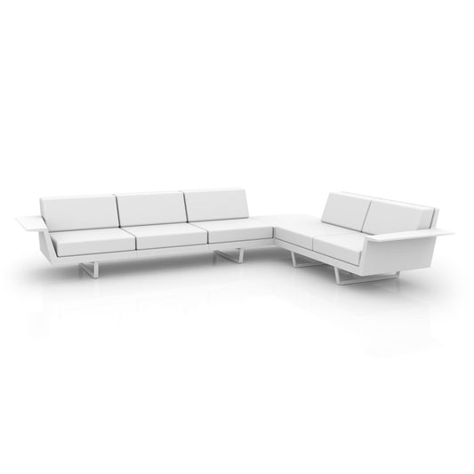 DELTA Sofa Izquierda 32Corner para exterior | VONDOM. Sofa Modular de diseño moderno para jardín o terraza. Dimensiones: 342x266x72 Diseñado por Jorge Pensi. Fabricado en rotomoldeo de resina de polietileno de alta resistencia reforzada con fibra de vidrio y tratamiento UV.